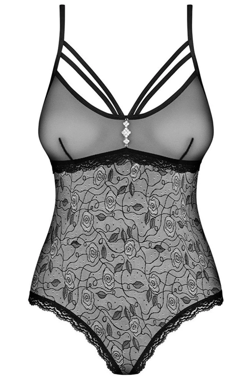 Obsessive czarne body otwarty krok 818-TED-1