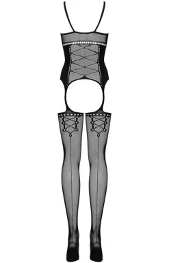 Obsessive Bodystocking|Body - czarne bodystocking z otwartym krokiem F221