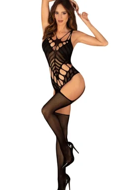 Obsessive Bodystocking|Body - czarne bodystocking z wycięciami G139