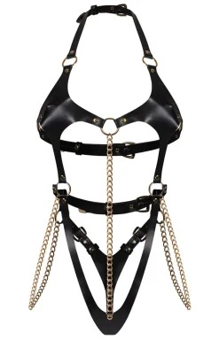 Obsessive Body|Body - czarne body zdobione łańcuszkami Anyya Black
