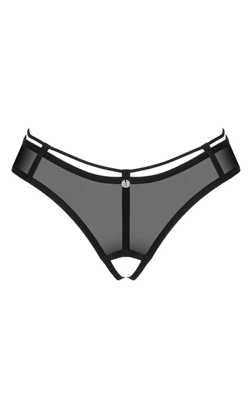 Damskie Obsessive Figi, Stringi, Panty|Stringi Damskie - czarne otwarte stringi Roxelia