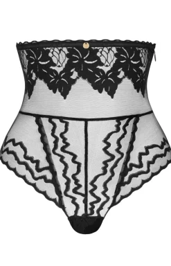 Damskie Obsessive Figi, Stringi, Panty|Figi Z Wysokim Stanem - czarne przejrzyste wysokie figi Arienna