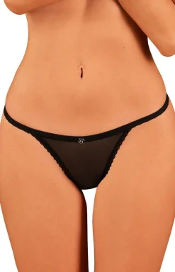 Damskie Obsessive Stringi Sznurki|Stringi Damskie - czarne stringi Celia noir