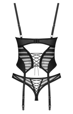 Obsessive czarny gorset i stringi Lune Bellis