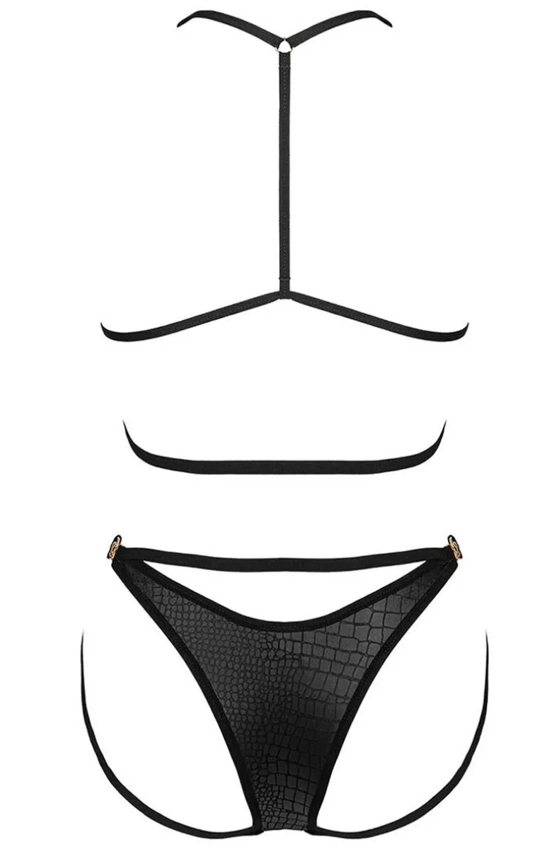 Obsessive czarny komplet bielizny Cobra Nive