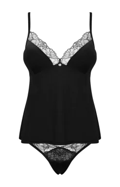 Obsessive czarny komplet top i figi Bella Rou 10140