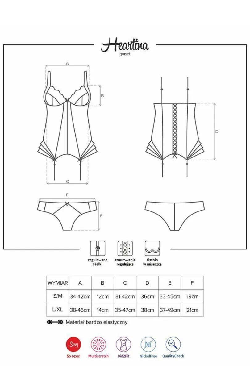 Obsessive Body|Gorsety - koronkowy gorset i figi Heartina