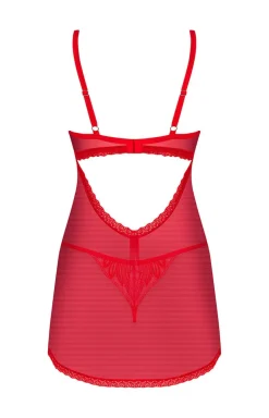 Obsessive czerwona koszulka babydoll i stringi Chilisa