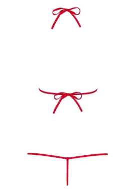 Obsessive czerwone body damskie ze sznureczków i koronki Luiza teddy red