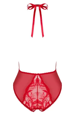 Obsessive Body|Body - czerwone koronkowe body damskie z otwartym krokiem Dagmarie