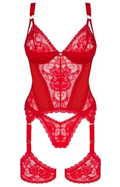 Obsessive czerwony gorset i stringi Belovya