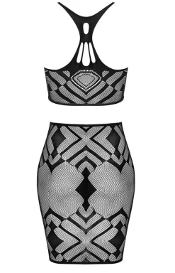 Obsessive Bodystocking|Koszulki - komplet damski top i spódnica K101