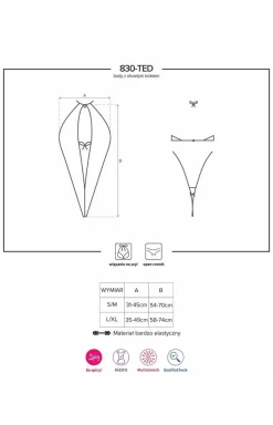 Obsessive Body|Body - koronkowe body damskie z otwartym krokiem 830-TED-1