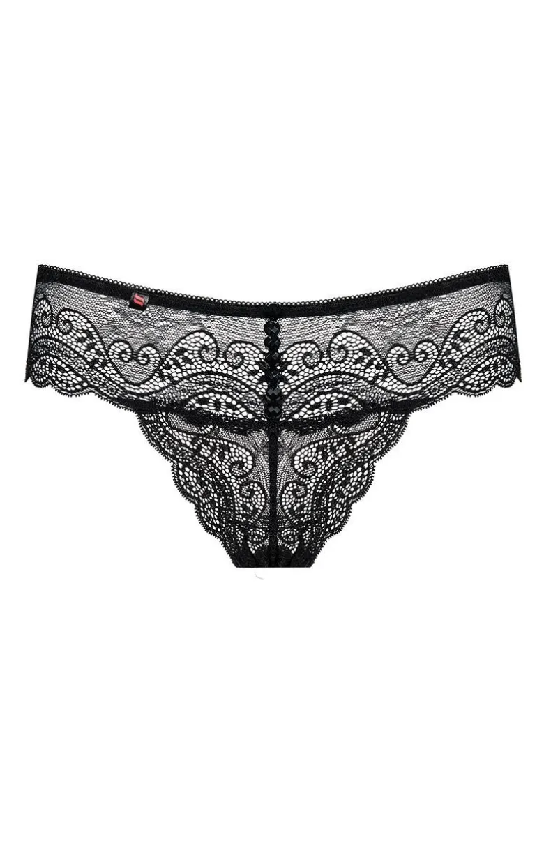 Obsessive koronkowe stringi damskie czarne Miamor