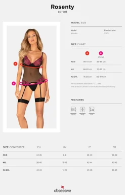 Obsessive koronkowy gorset i stringi Rosenty