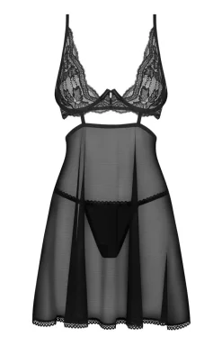 Damskie Obsessive Koszulki|Seksowna Koszula Nocna - koszulka babydoll i stringi Nutris
