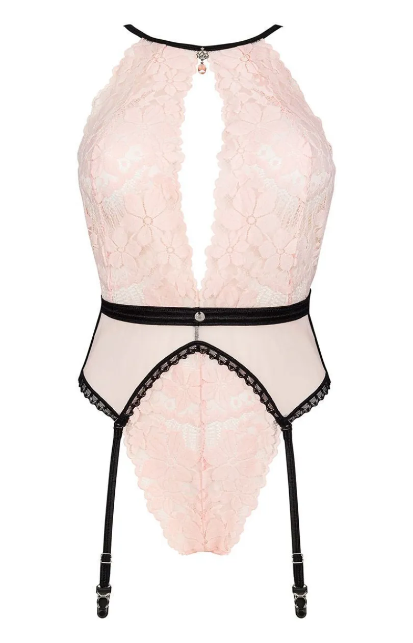 Obsessive Body|Body - Lilines koronkowe string-body z paskami do pończoch