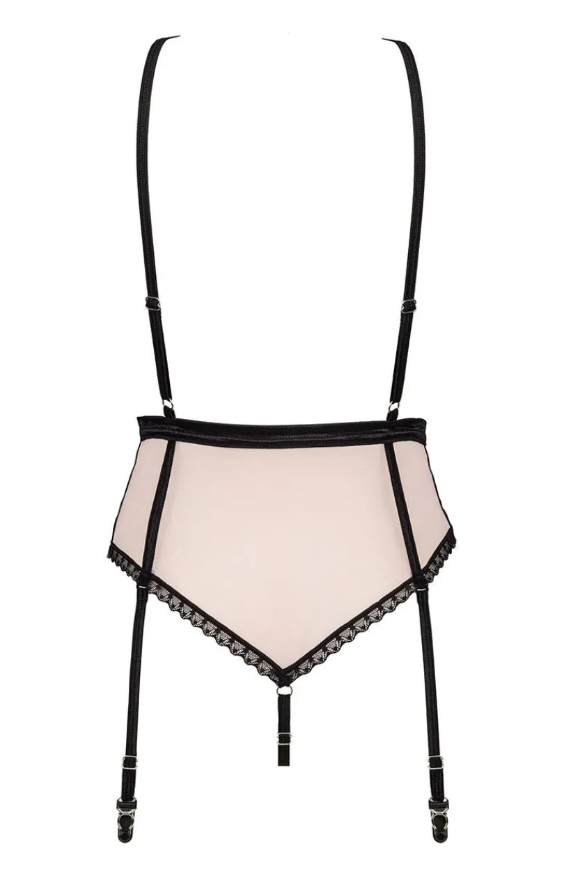 Obsessive Body|Body - Lilines koronkowe string-body z paskami do pończoch