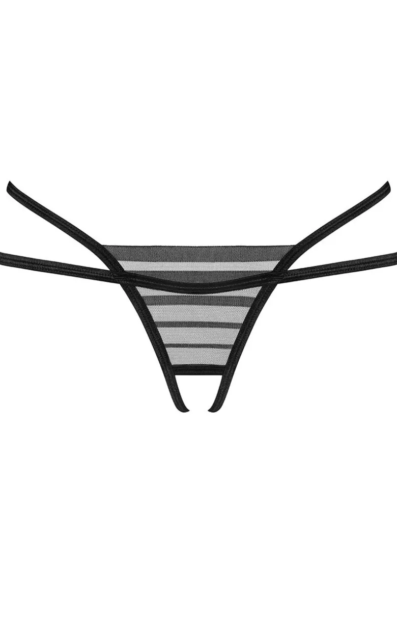 Obsessive otwarte stringi z czarnej siateczki Lune Bellis