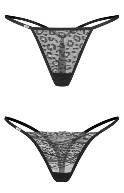Damskie Obsessive Wielopaki Damskie|Stringi Z Koronką - 2-pak ch stringów damskich Clara