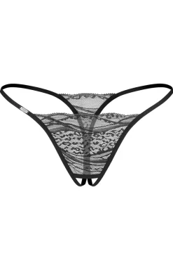 Damskie Obsessive Stringi Z Koronką|Stringi Sznurki - 2-pak stringów damskich z otwartym krokiem Bianca