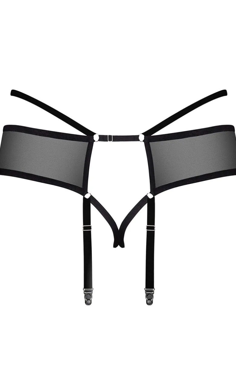 Obsessive pas do pończoch plus size czarny Jagueria