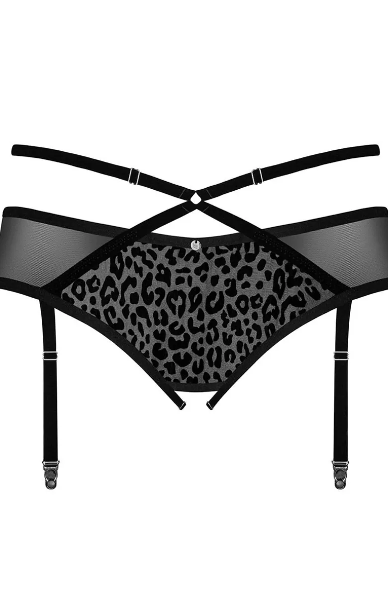 Obsessive pas do pończoch plus size czarny Jagueria