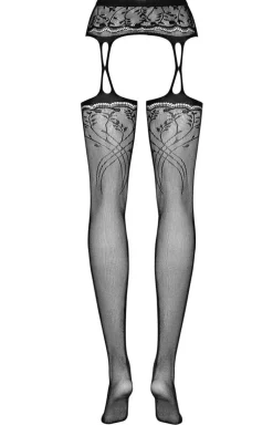 Damskie Obsessive Rajstopy|Pończochy Kabaretki - pończochy kabaretki z pasem Garter stockings black S307