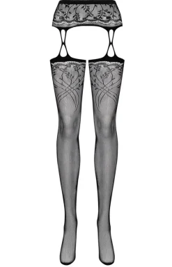 Obsessive pończochy kabaretki z pasem Garter stockings black S206