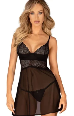 Obsessive prześwitująca babydoll i stringi Chemeris