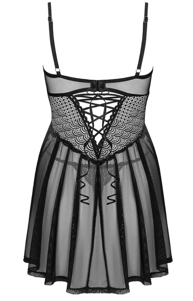 Obsessive prześwitująca babydoll i stringi Chemeris