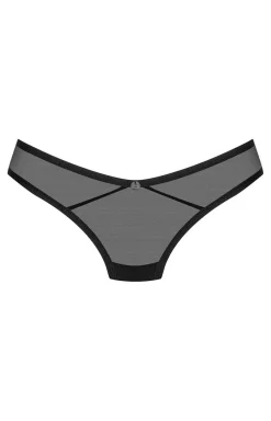 Damskie Obsessive Stringi Damskie - prześwitujące czarne stringi Glandez