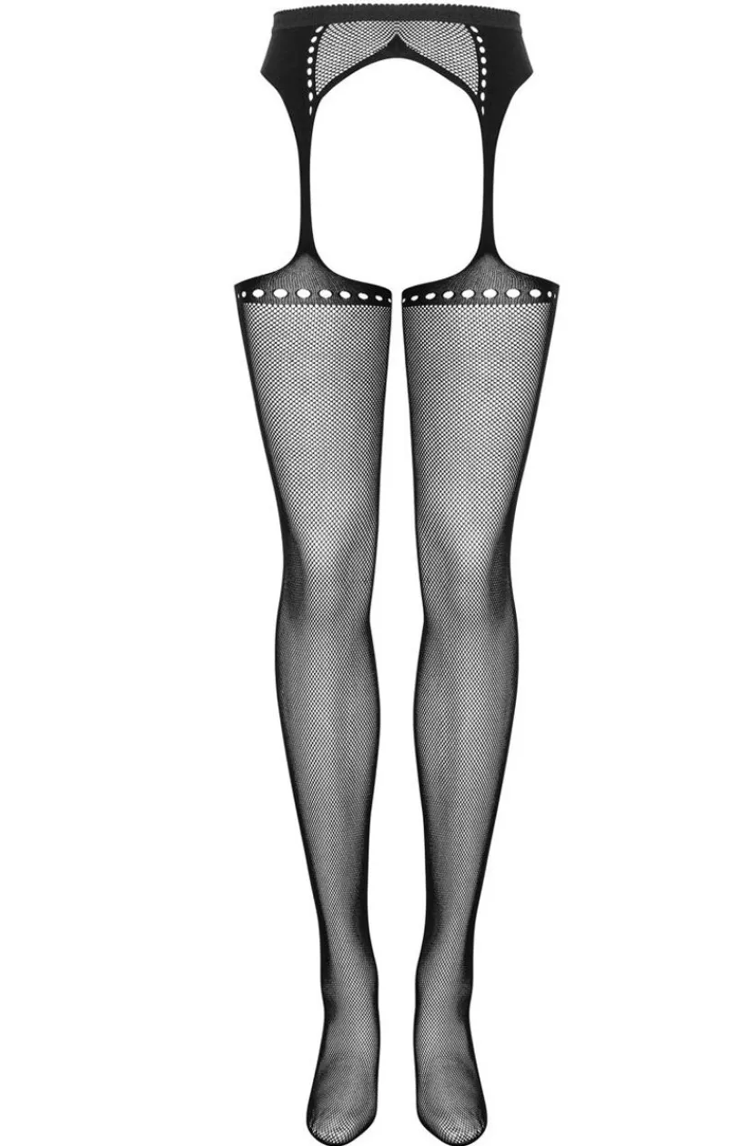 Damskie Obsessive Pończochy Kabaretki|Rajstopy Z Dziurką - rajstopy kabaretki z pasem otwarte garter stockings S314