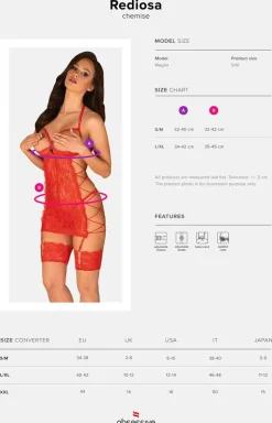 Obsessive Rediosa koszulka z otwartymi miseczkami i stringi