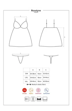 Obsessive Rosalyne koszulka babydoll i stringi