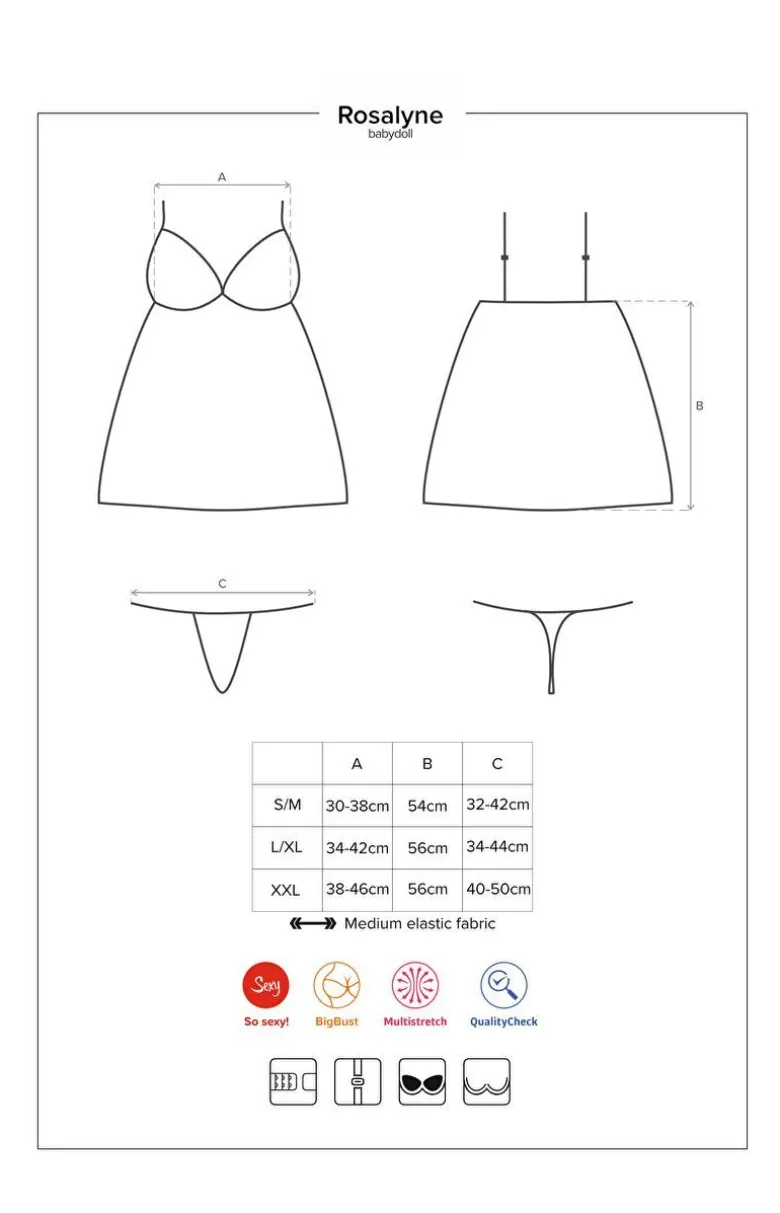 Obsessive Rosalyne koszulka babydoll i stringi