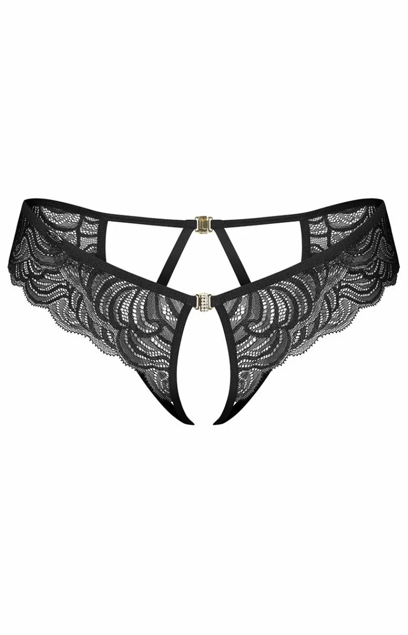 Damskie Obsessive Stringi Z Koronką|Majtki Z Dziurką - stringi damskie z otwartym krokiem Divienne