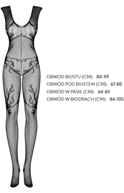 Obsessive zniewalające czarne bodystocking F241