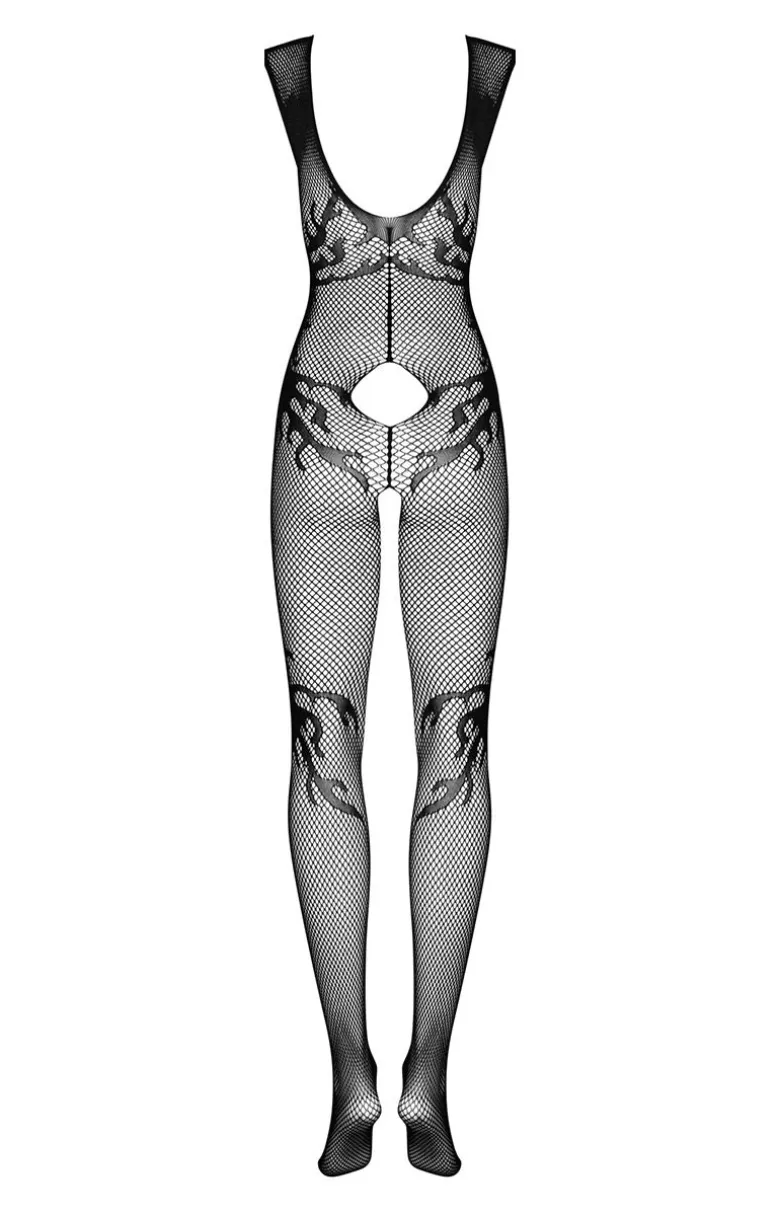 Obsessive zniewalające czarne bodystocking F241
