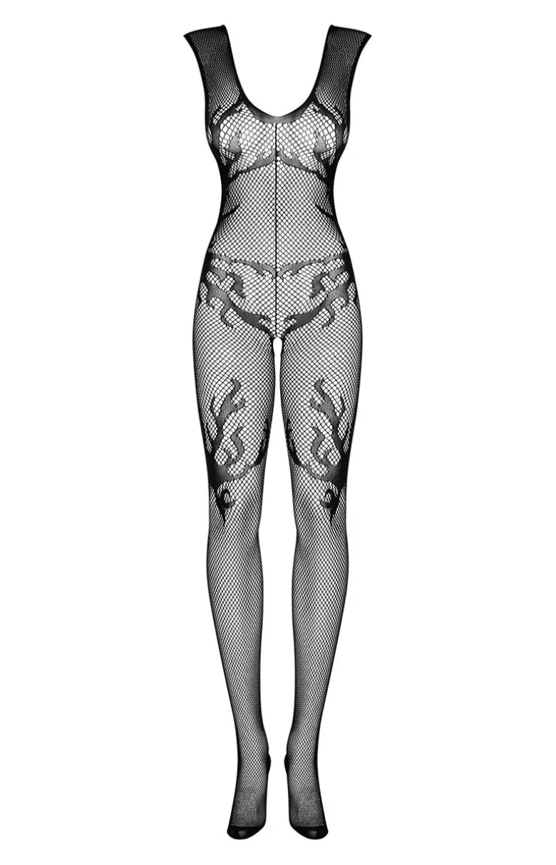 Obsessive zniewalające czarne bodystocking F241