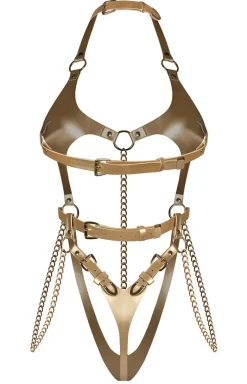 Obsessive złote body z wycięciami i łańcuszkami Anyya Gold