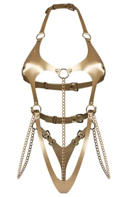 Obsessive złote body z wycięciami i łańcuszkami Anyya Gold