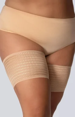 Opaski na uda przeciw otarciom plus size jasnobeżowe Diamond