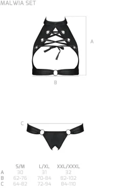 Otwarty komplet bielizny top peek-a-boo oraz stringi Malwia set