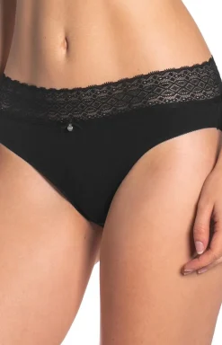 Damskie LAMA Wielopaki Damskie|Figi Bawełniane - 2-pack czarne figi dakie -4002BI-02