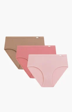 Damskie ATLANTIC Majtki Z Wysokim Stanem|Bielizna Plus Size - 3-pack figi damskie cassic 3CP-004-ROZC/BEZC/ROZS