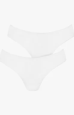 2-pack majtki damskie brazyliany bawełniane z koronką białe Orchidea