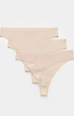 3-pak stringi damskie bezszwowe beżowe Blanca