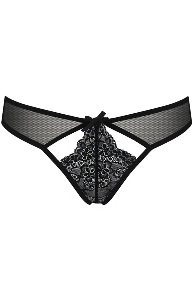 Damskie Passion Figi, Stringi, Panty|Brazyliany Damskie - czarne otwarte figi damskie Verita