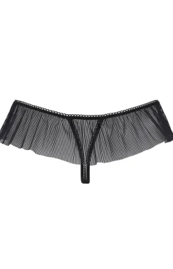 Passion otwarte stringi czarne z falbanką Penny